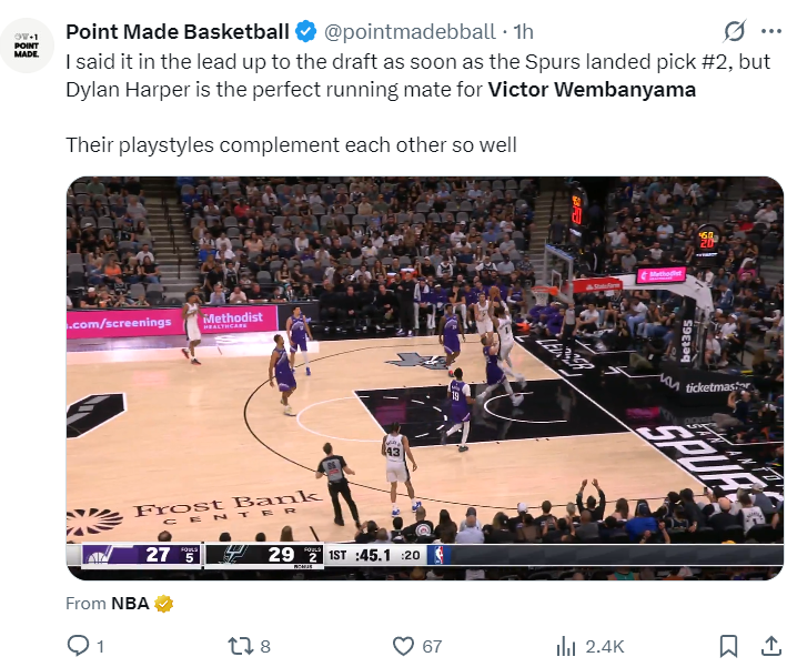 被文班亚马, 没想到这场, yo